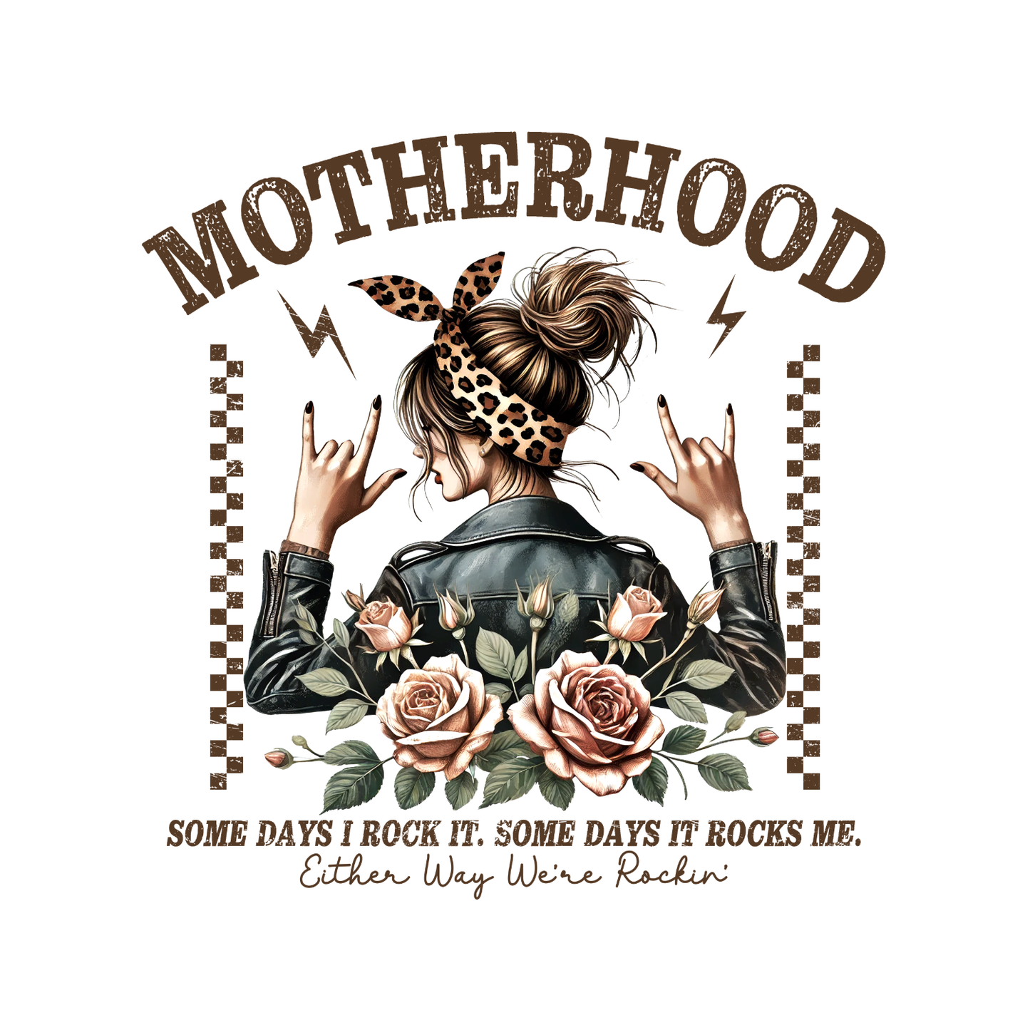 Motherhood Some Days I Rock. Somedays it Rocks Me. Either Way We’re Rocking T-shirt | Mama Graphic Tee | Mommy Printed Shirt | Mother’s Day | Birthday