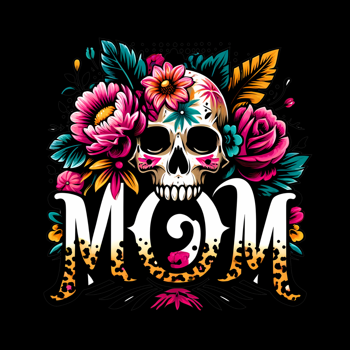 Mom Skull Bursting Florals T-shirt | Mama Graphic Tee | Mommy Printed Shirt | Mother’s Day | Birthday