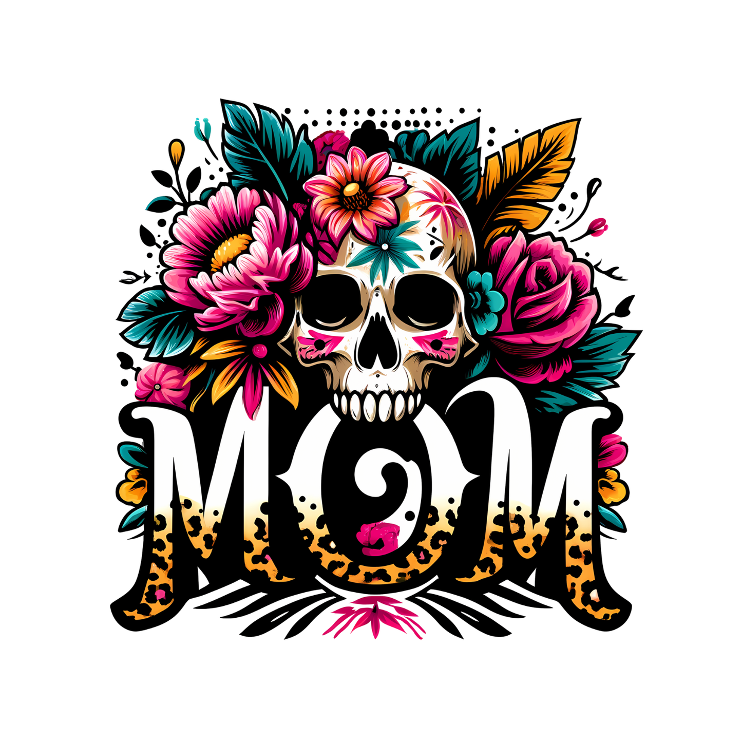 Mom Skull Bursting Florals T-shirt | Mama Graphic Tee | Mommy Printed Shirt | Mother’s Day | Birthday