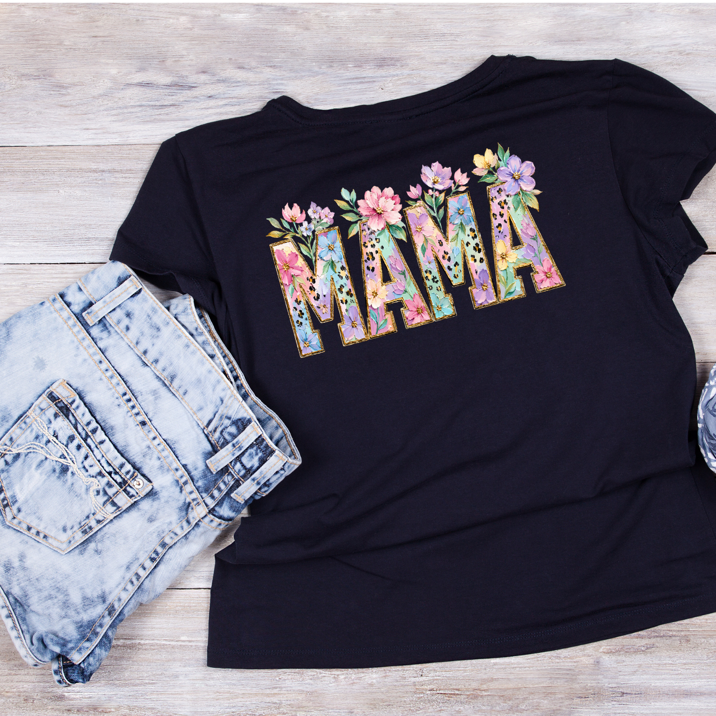 Mama Floral Bold T-shirt | Mama Graphic Tee | Mommy Printed Shirt | Mother’s Day |