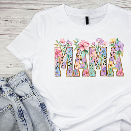 Mama Floral Bold T-shirt | Mama Graphic Tee | Mommy Printed Shirt | Mother’s Day |