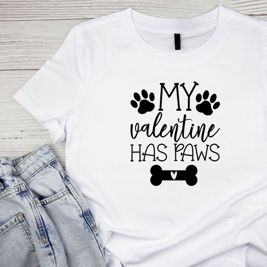 My Valentine Has Paws Dog T-shirt