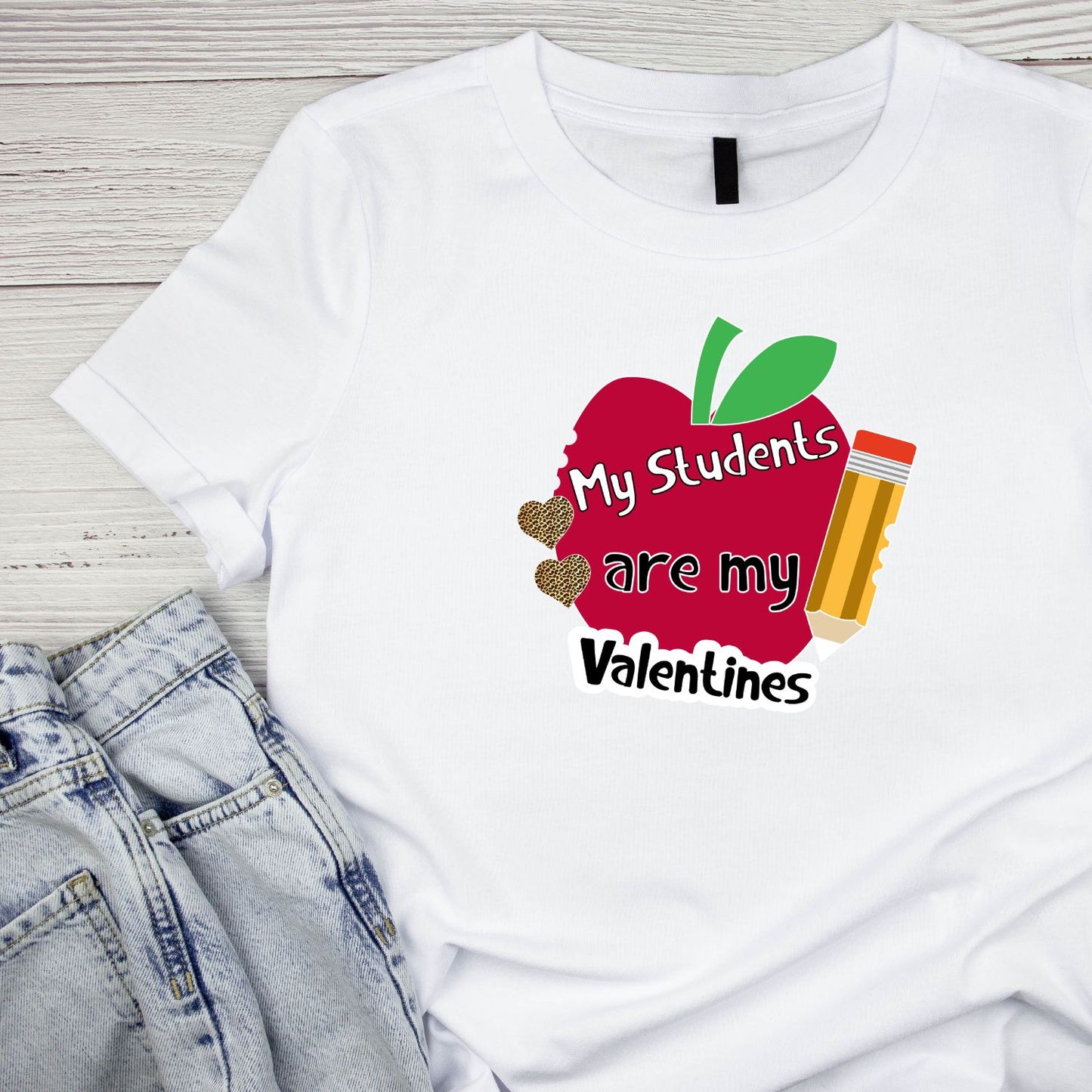 My Students Are My Valentine Apple Pencil T-shirt