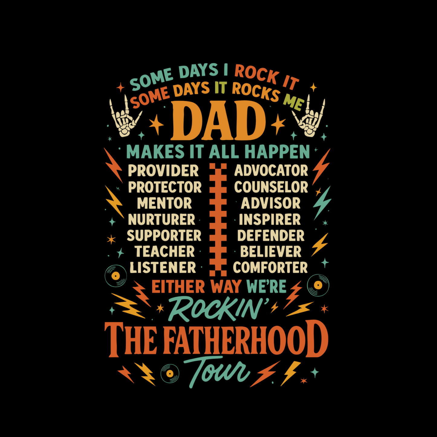 Some Days I Rock It. Some Days It Rocks Me T-Shirt | Dad Graphic Tee | Father’s Day Shirt | Birthday