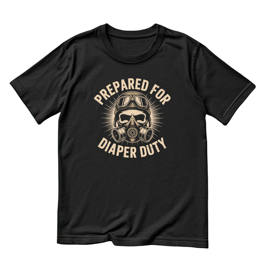 Prepared For Diaper Duty T-shirt | New Dad Graphic Tee | Printed Shirt | Father’s Day | Birthday