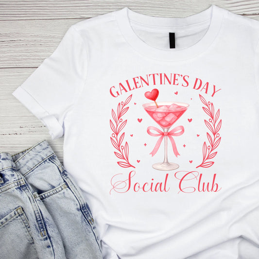 Galentine’s Day Social Club | Valentine’s Day T-shirt | Girl’s Night Out | Fun Women’s Gift