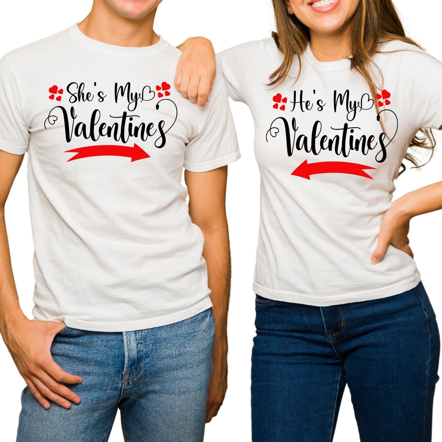 She’s My Valentine | He’s My Valentine |Couples Valentine’s Day T-shirt