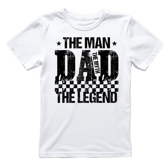 The Man The Myth The Legend Dad T-shirt | Racing Flag Graphic Tee | Printed Shirt | Father’s Day | Birthday