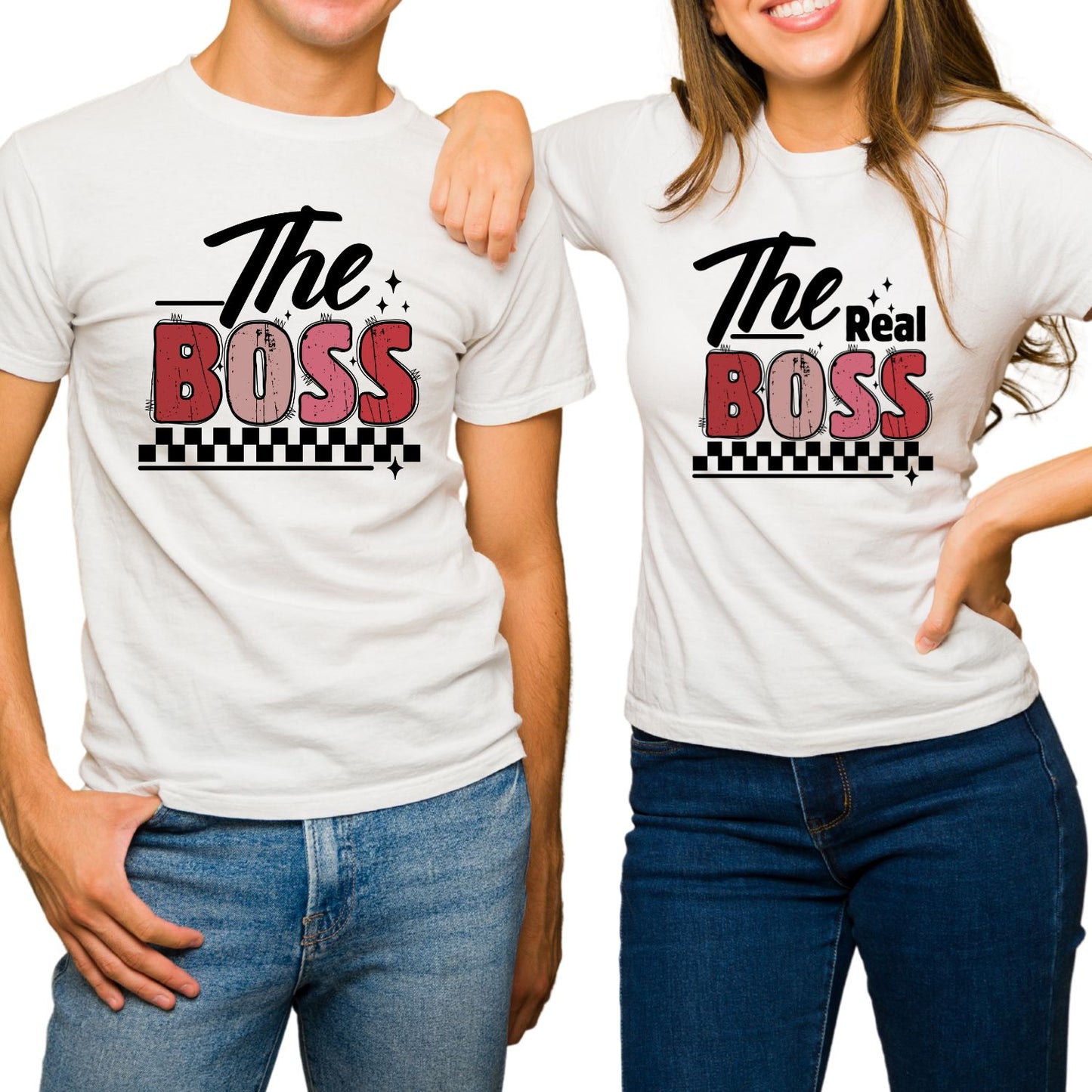 The Boss | The Real Boss | Couples Valentine’s Day T-shirt