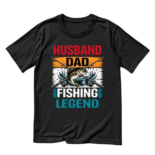 Husband Dad Fishing Legend T-shirt | Funny Graphic Tee | Printed Shirt | Father’s Day | Birthday