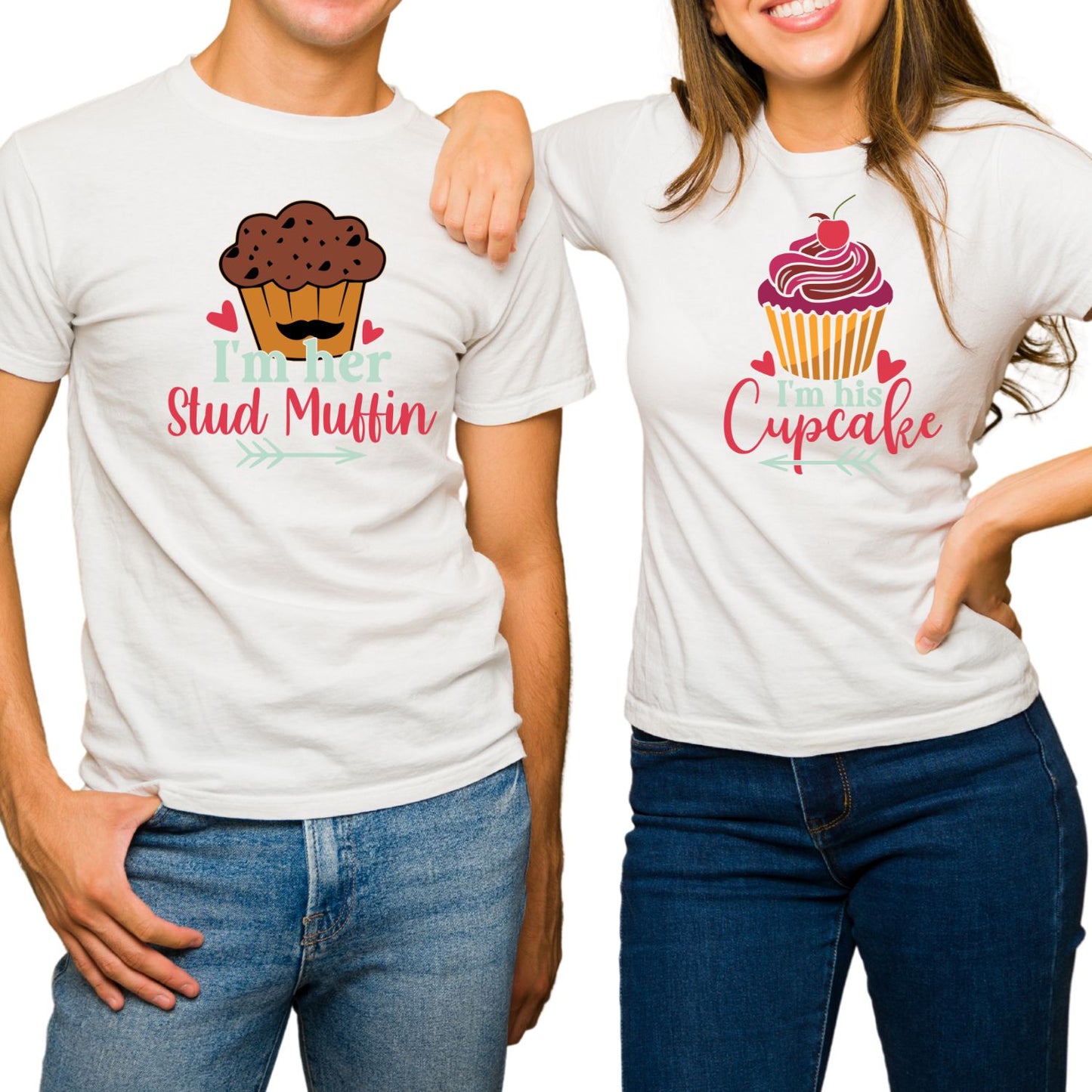 I’m Her Stud Muffin | I’m His Cupcake | Couples Valentine’s Day T-shirt