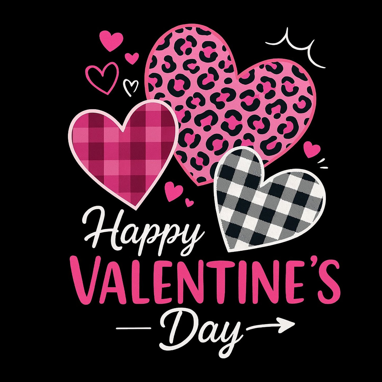 Happy Valentine’s Day T-shirt | Pink Hearts