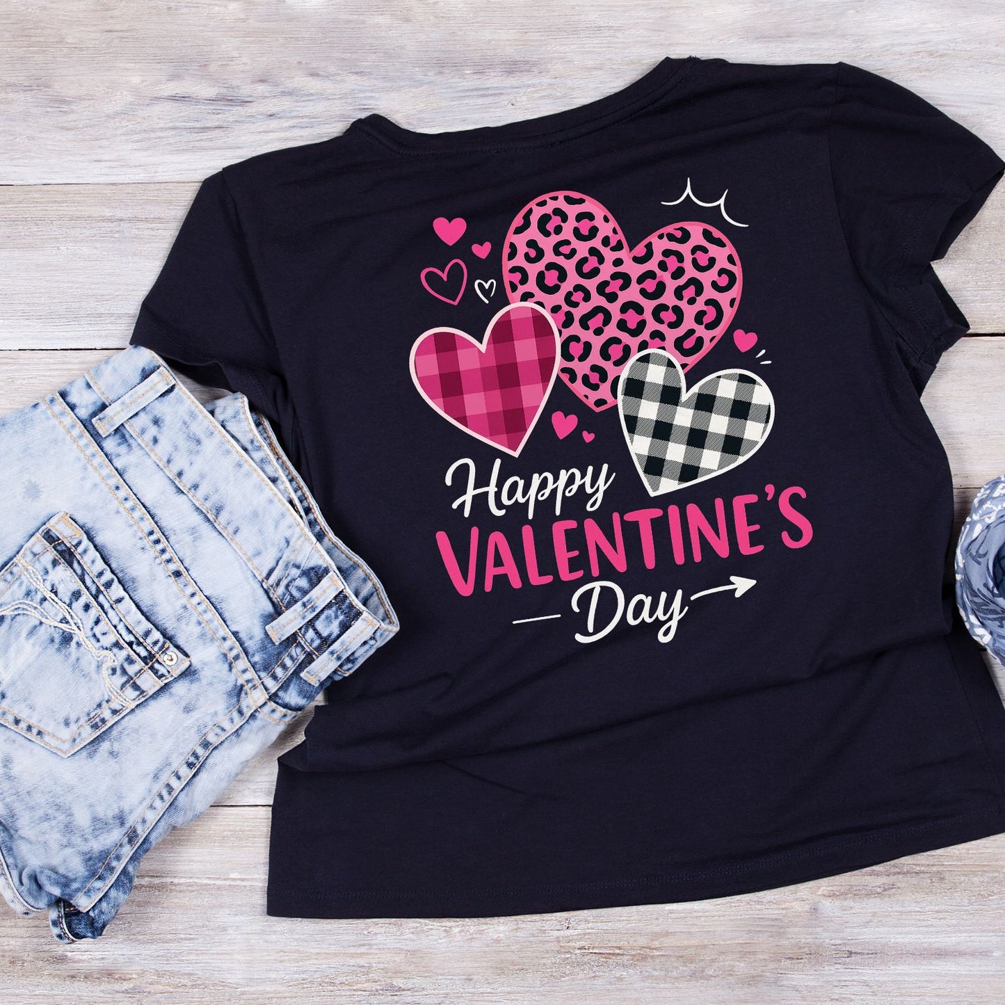 Happy Valentine’s Day T-shirt | Pink Hearts