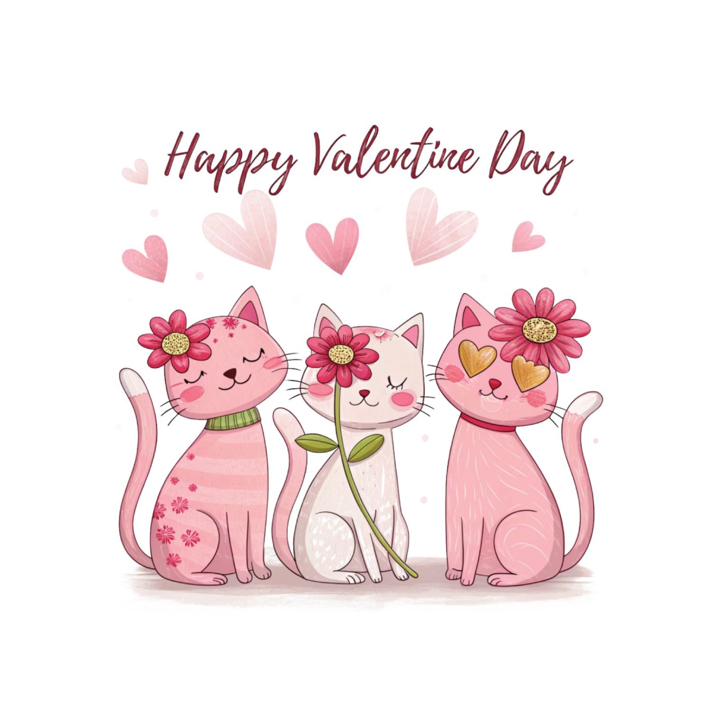 Happy Valentine’s Day T-shirt | Cats | Pink