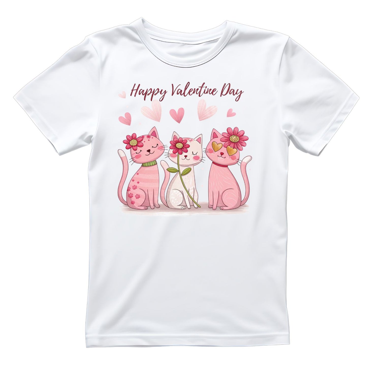 Happy Valentine’s Day T-shirt | Cats | Pink