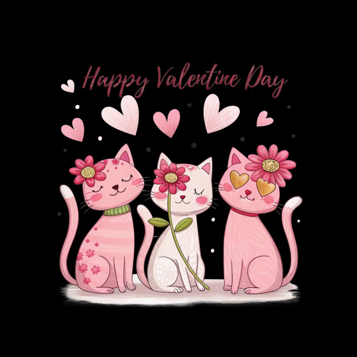 Happy Valentine’s Day T-shirt | Cats | Pink