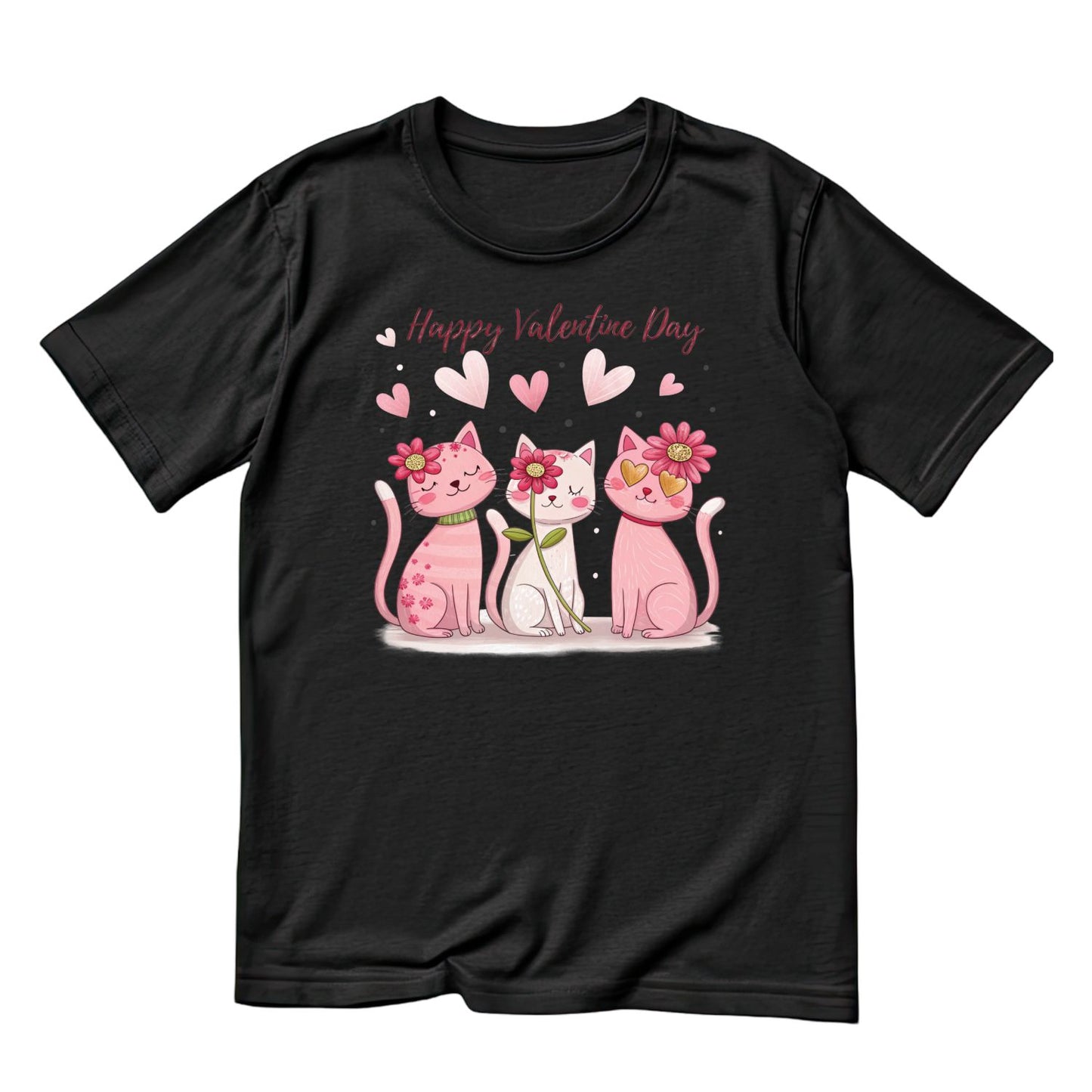 Happy Valentine’s Day T-shirt | Cats | Pink