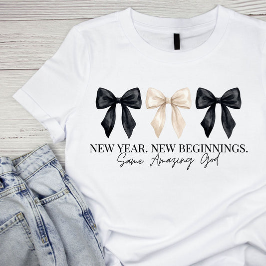 New Year New Beginnings Same Amazing God T-Shirt | New Years Eve | New Years Day