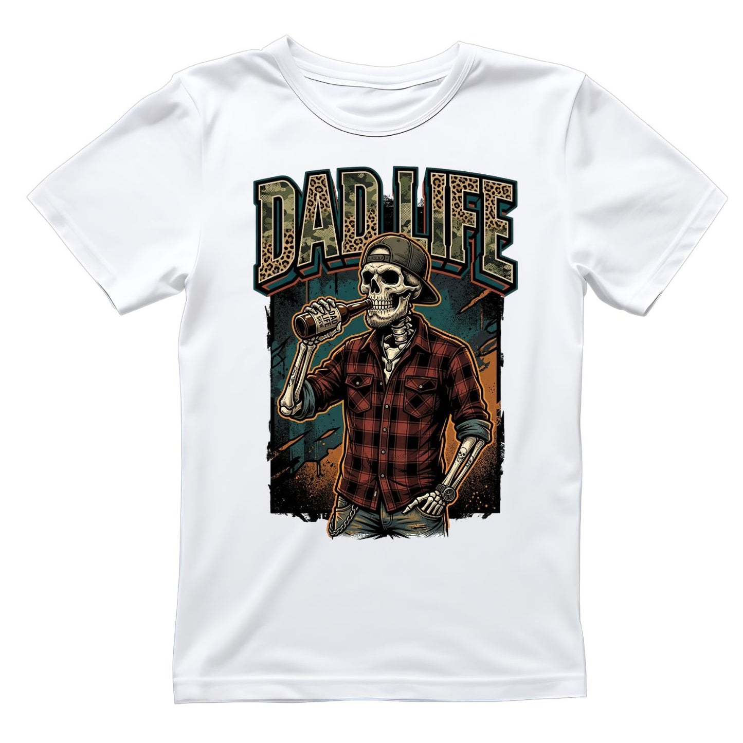 Dad Life Skeleton Drinking Beer T-Shirt | Graphic Tee | Father’s Day Shirt | Birthday