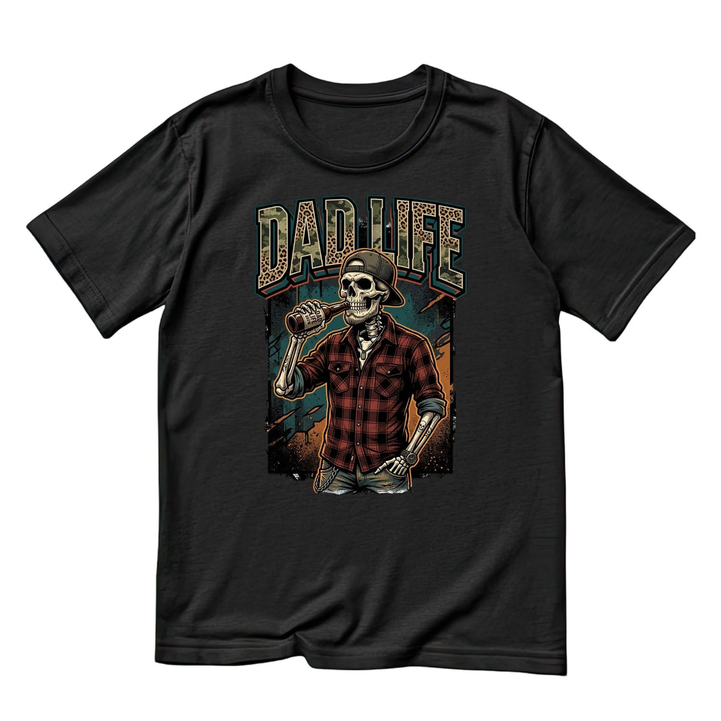 Dad Life Skeleton Drinking Beer T-Shirt | Graphic Tee | Father’s Day Shirt | Birthday