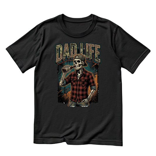 Dad Life Skeleton Drinking Beer T-Shirt | Graphic Tee | Father’s Day Shirt | Birthday