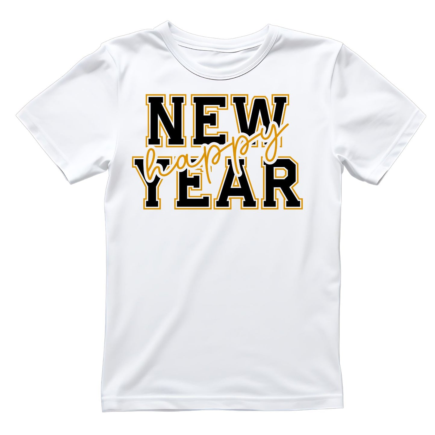 Happy New Years T-shirt | | Gold & Black | New Years Eve | New Years Day