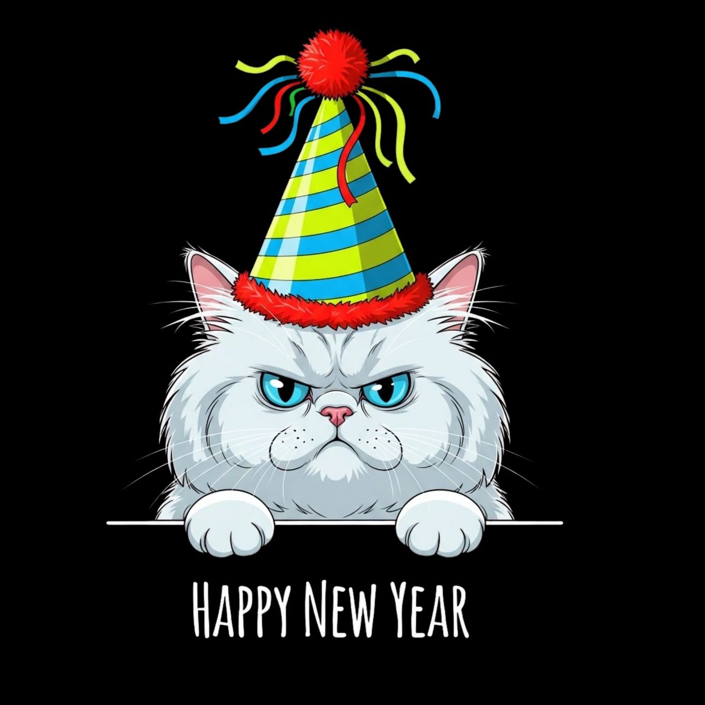 Happy New Year T-shirt | Grumpy Cat | New Years Eve | New Years Day | Funny Joke Sarcastic Tees | Party