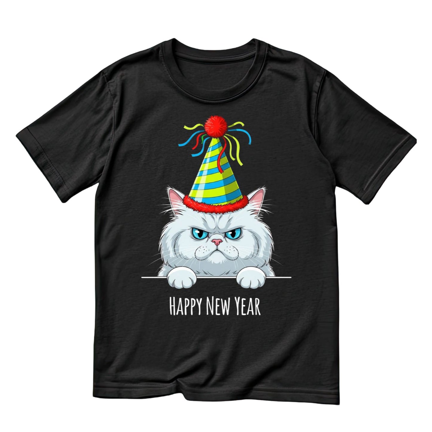 Happy New Year T-shirt | Grumpy Cat | New Years Eve | New Years Day | Funny Joke Sarcastic Tees | Party