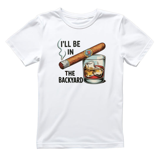 I’ll Be In The Garage Cigar & Drink T-shirt | Funny Graphic Tee | Printed Shirt | Father’s Day | Birthday