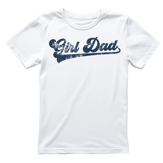 Girl Dad Blue Sports Logo T-shirt | Funny Graphic Tee | Printed Shirt | Father’s Day | Birthday