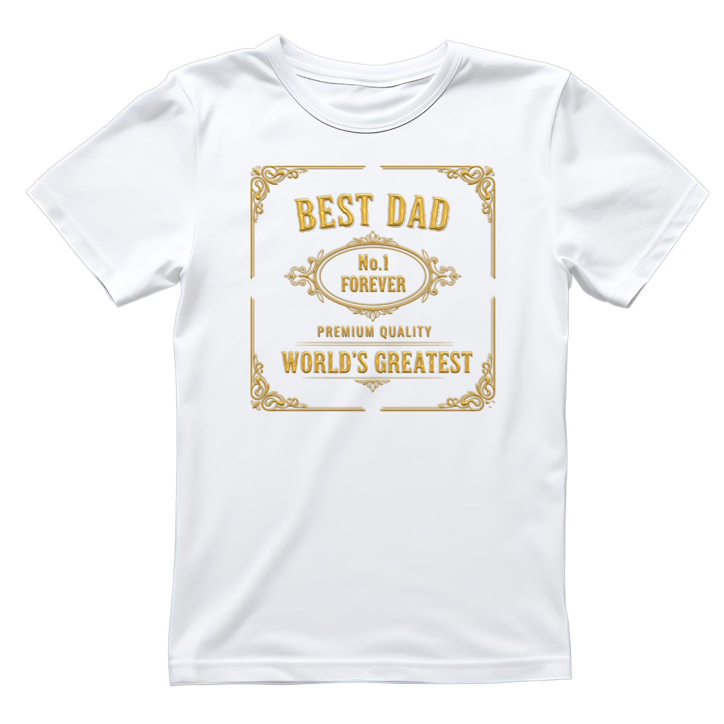 Best Dad Premium Quality World’s Greatest Gold T-Shirt | Graphic Tee | Father’s Day Shirt | Birthday