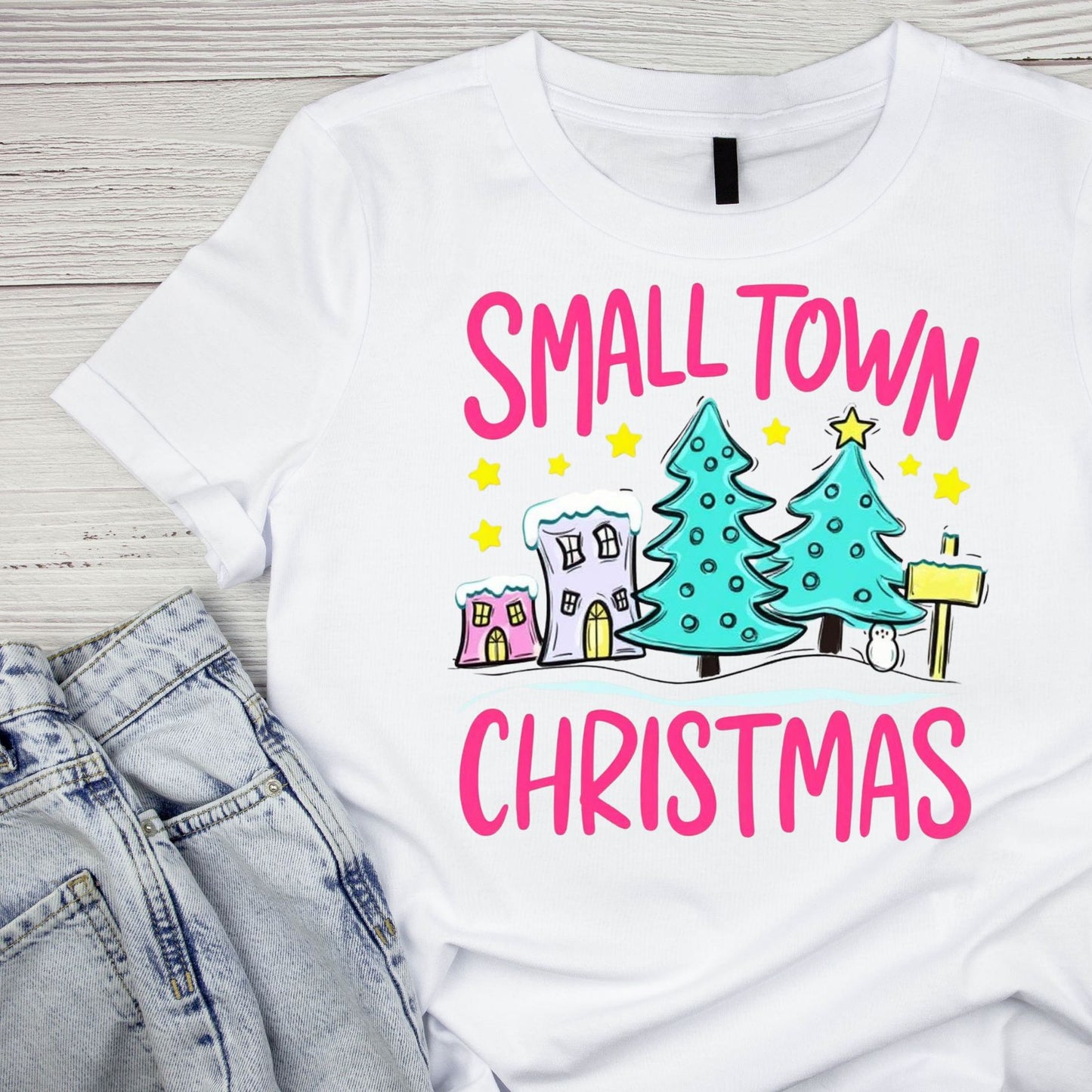Small Town Christmas Tree T-shirt | Xmas | Holiday | Seasonal