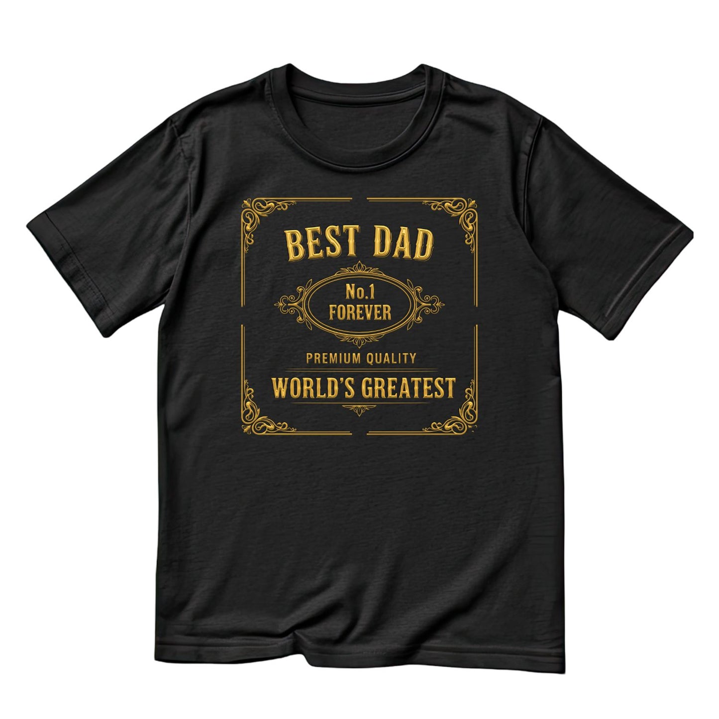 Best Dad Premium Quality World’s Greatest Gold T-Shirt | Graphic Tee | Father’s Day Shirt | Birthday