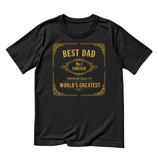 Best Dad Premium Quality World’s Greatest Gold T-Shirt | Graphic Tee | Father’s Day Shirt | Birthday