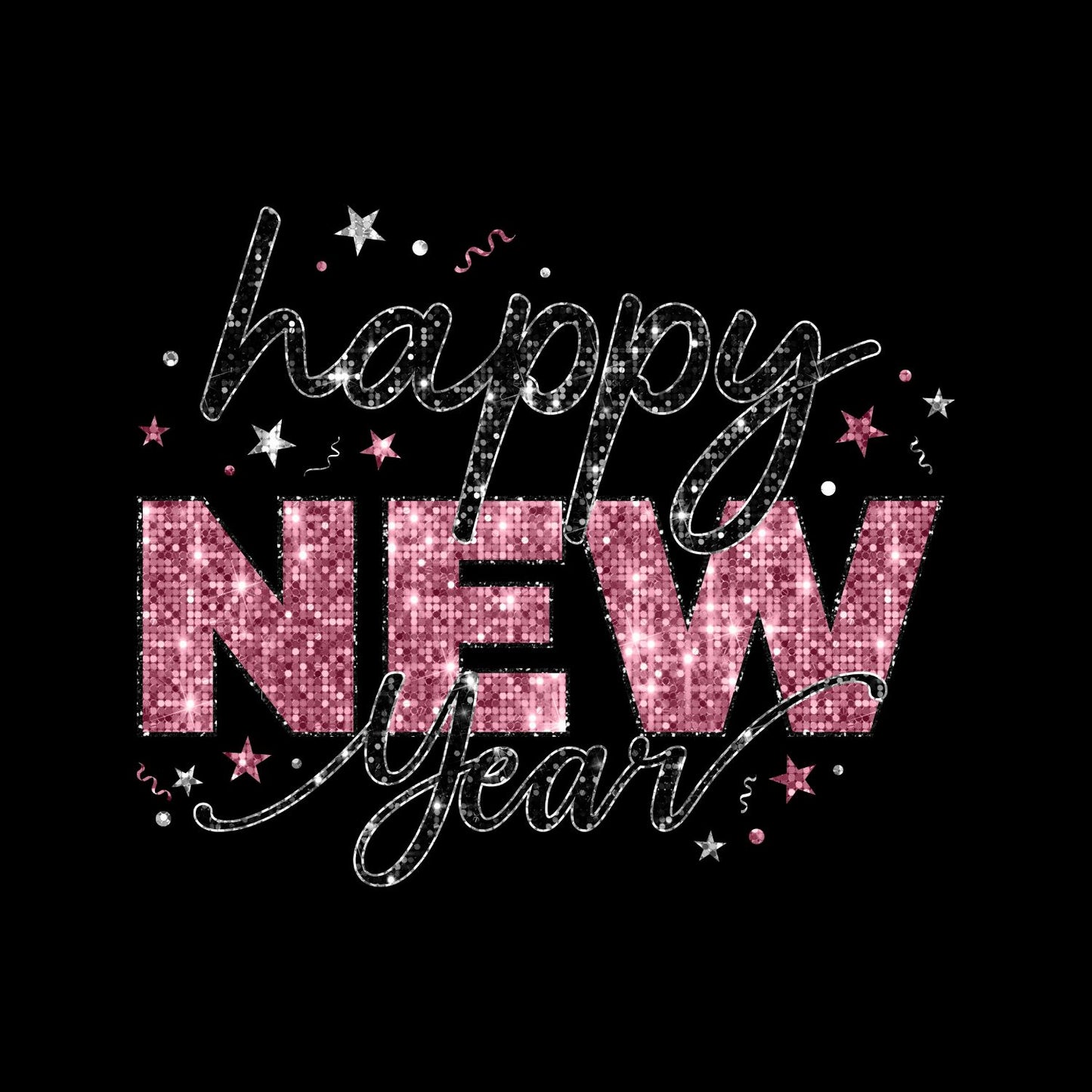 Happy New Year T-Shirt | New Years Eve | New Years Day | Tee | Glitter Pink
