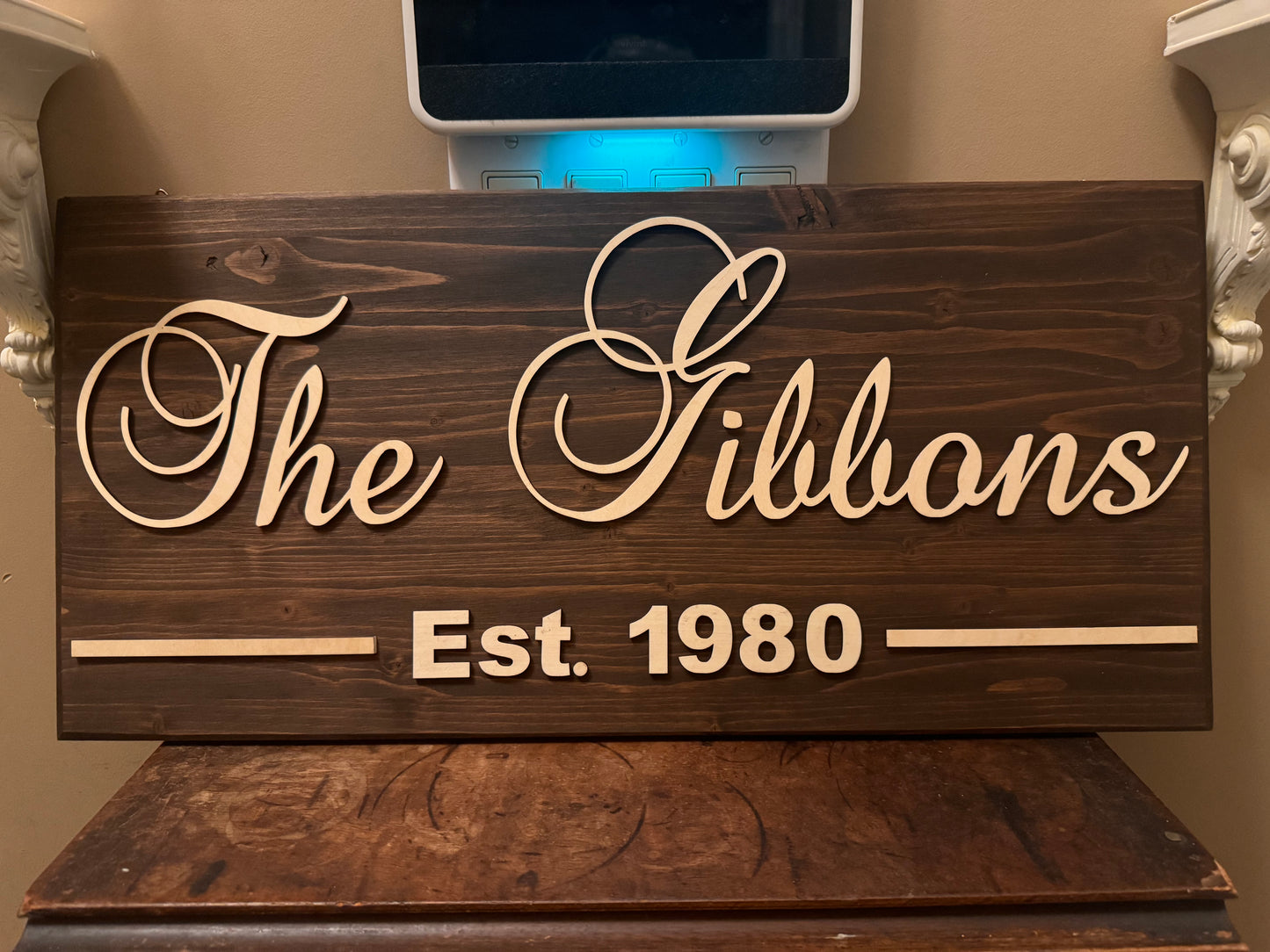 Custom Family Name Wood Sign - 3/4'' Pine | Free Ornament Gift