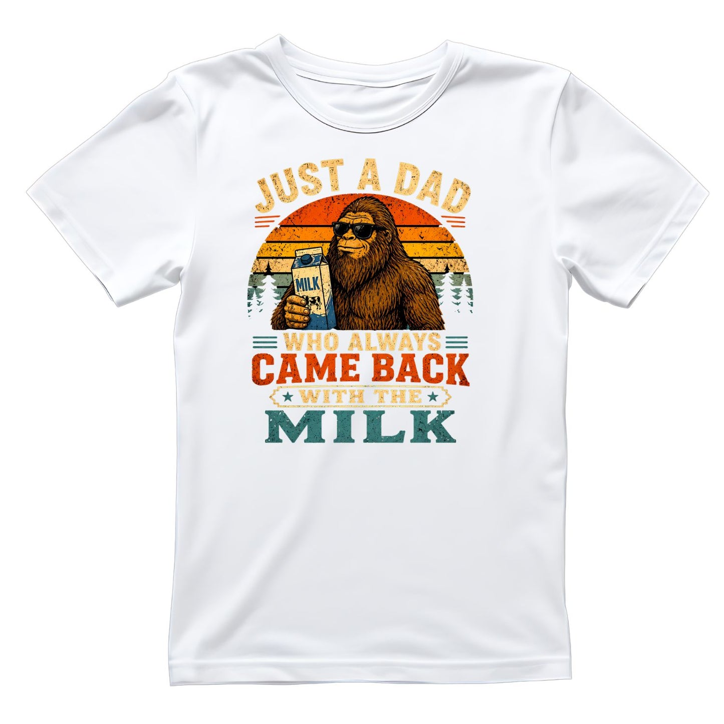 Just A Dad Who Always Came Back With The Milk T-Shirt | Funny Graphic Tee | Father’s Day Shirt | Birthday