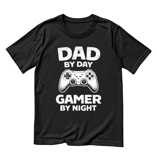 Dad By Day Gamer By Night T-shirt | Funny Graphic Tee | Printed Shirt | Father’s Day | Birthday