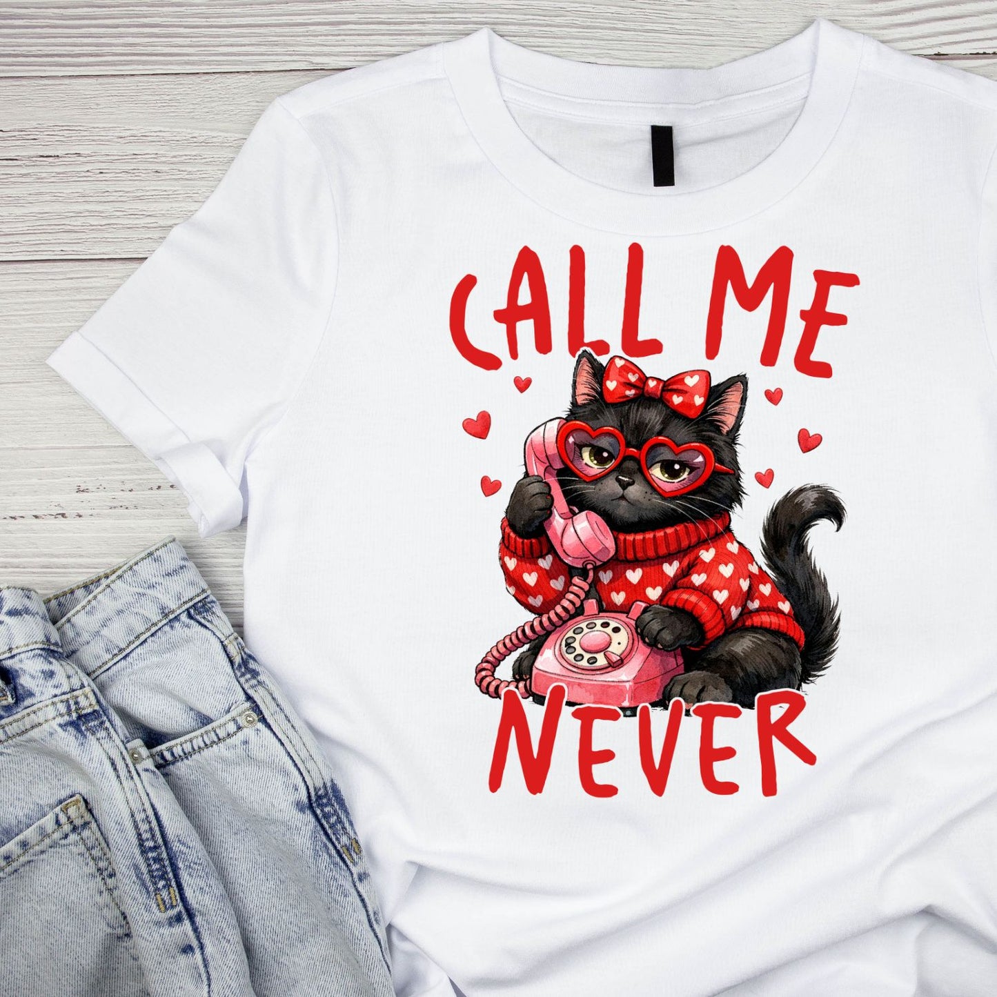 Call Me Never Cat T-Shirt| Kitty Kitten | Yarn Knitting Crochet