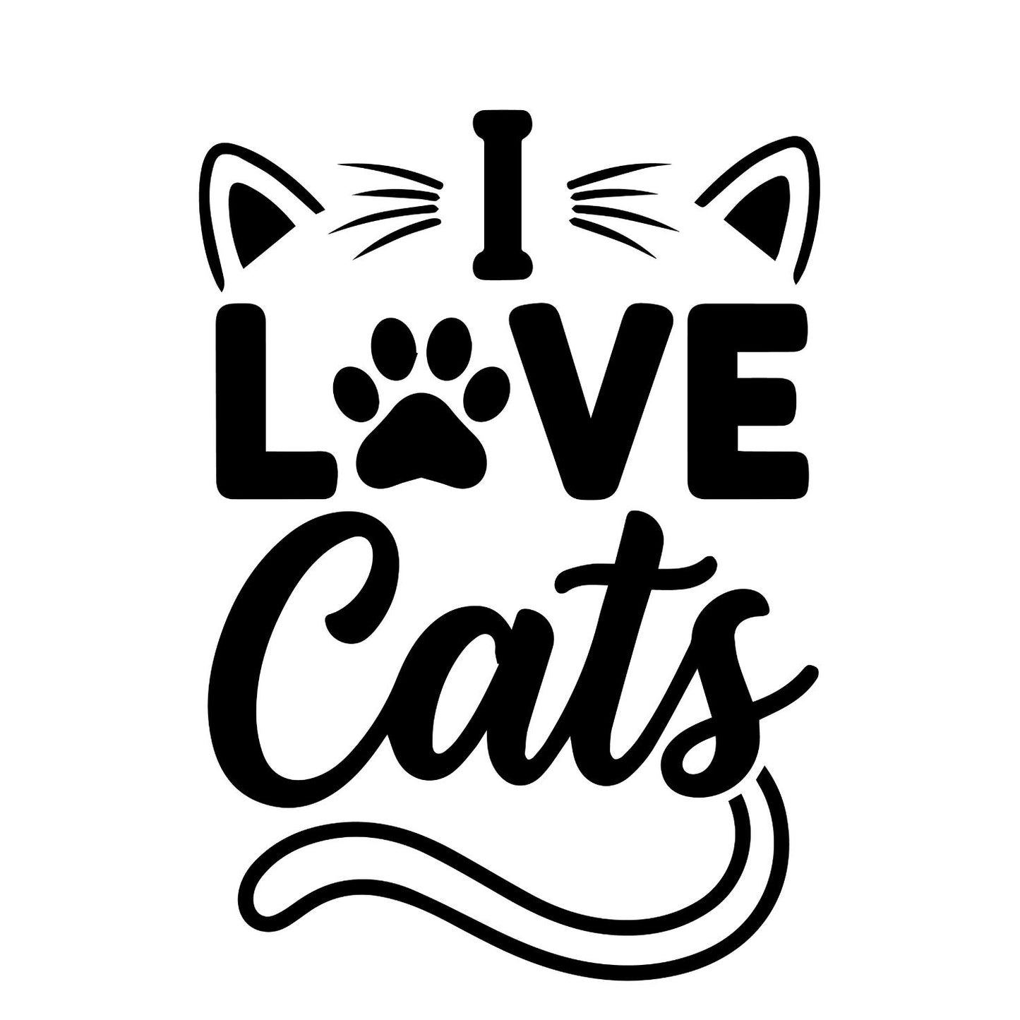 I Love Cats T-Shirt| Cat Kitty Kitten |