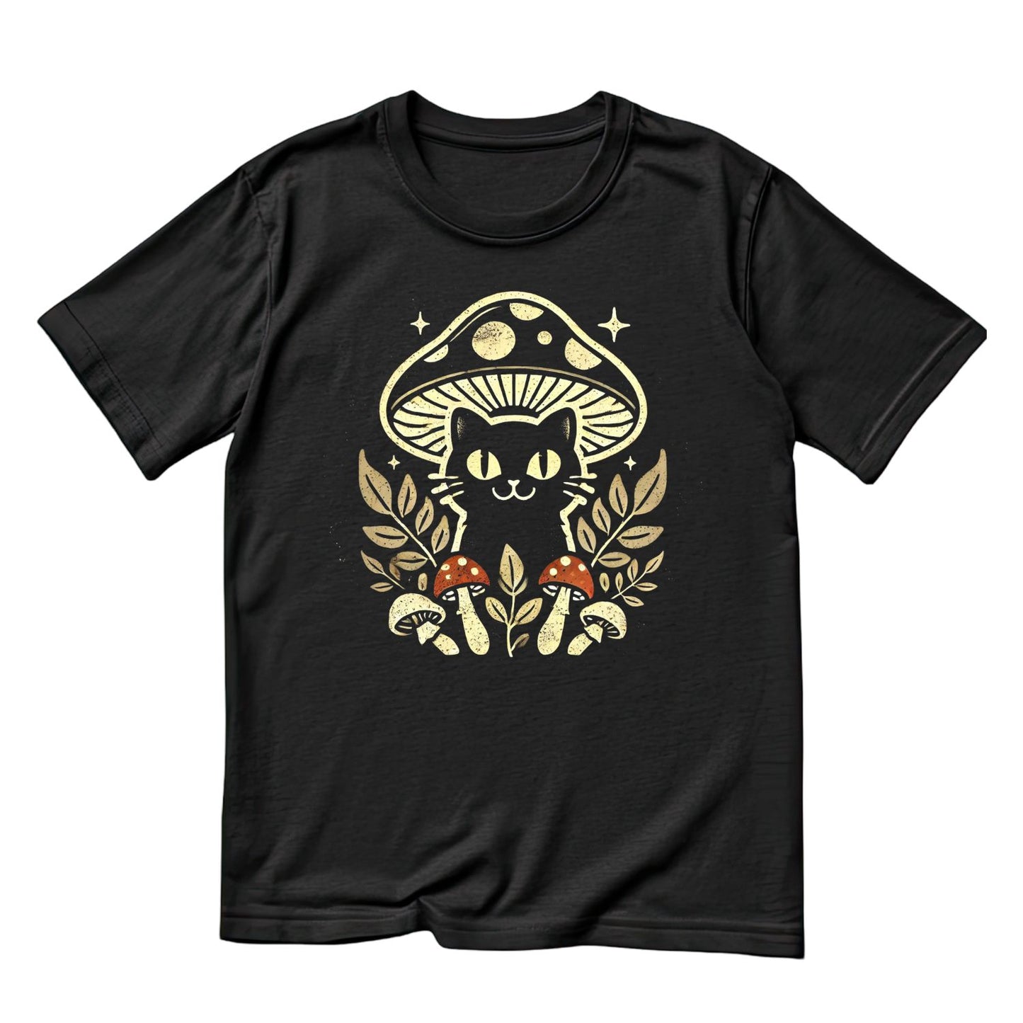 Mushroom Cat T-Shirt| Kitty Kitten | Nature