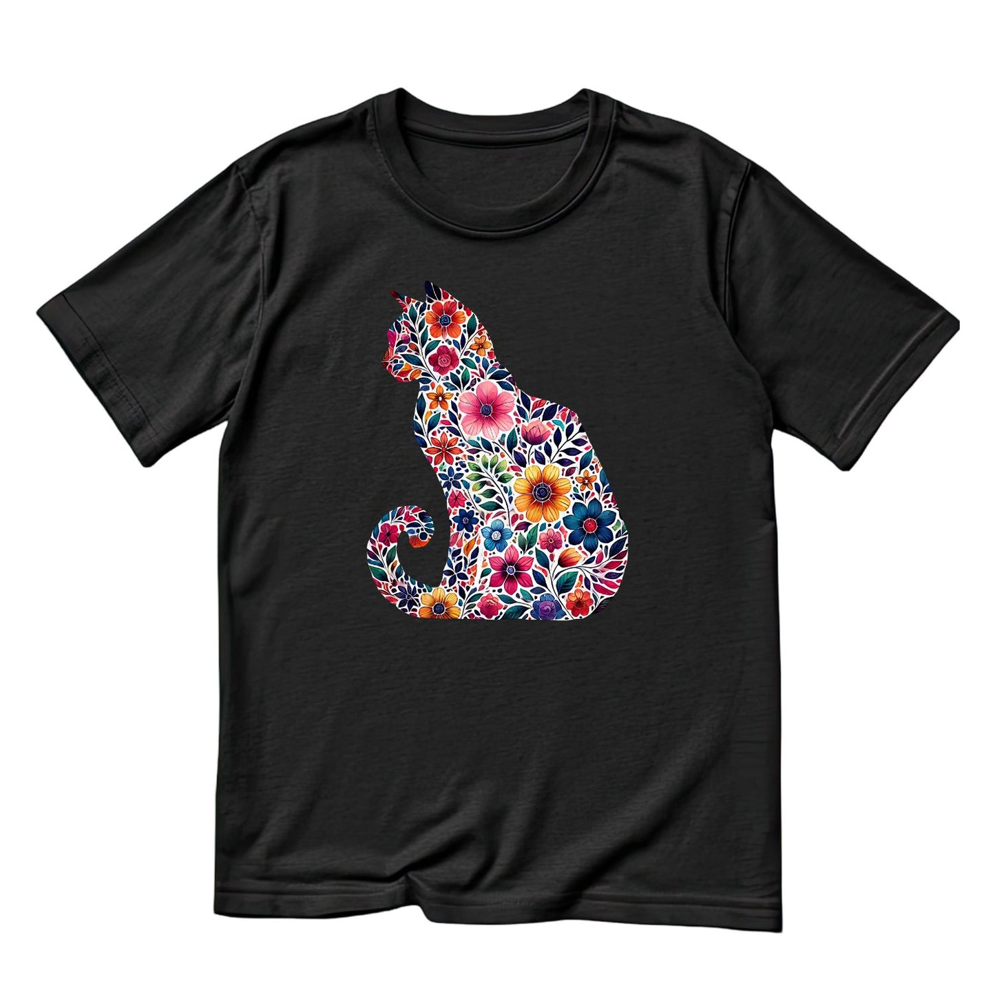 Floral Flowers Cat T-Shirt| Cat Kitty Kitten | Joke Sarcastic Funny