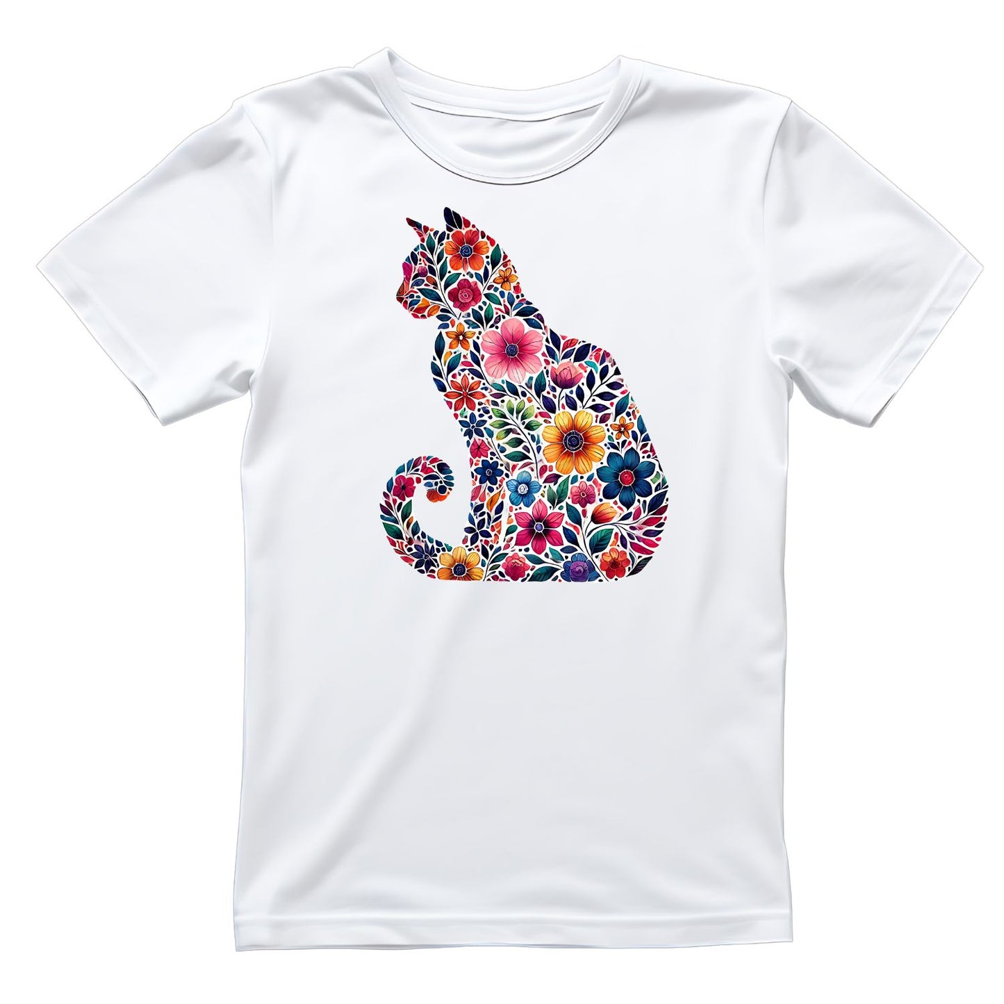 Floral Flowers Cat T-Shirt| Cat Kitty Kitten | Joke Sarcastic Funny