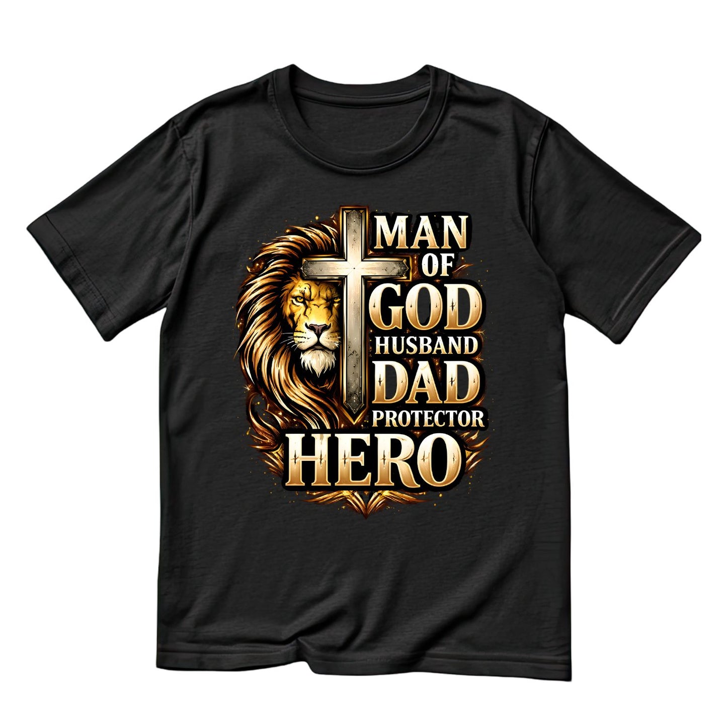 Man Of God Husband Protector Hero T-Shirt | Religious Graphic Tee | Father’s Day Shirt | Birthday