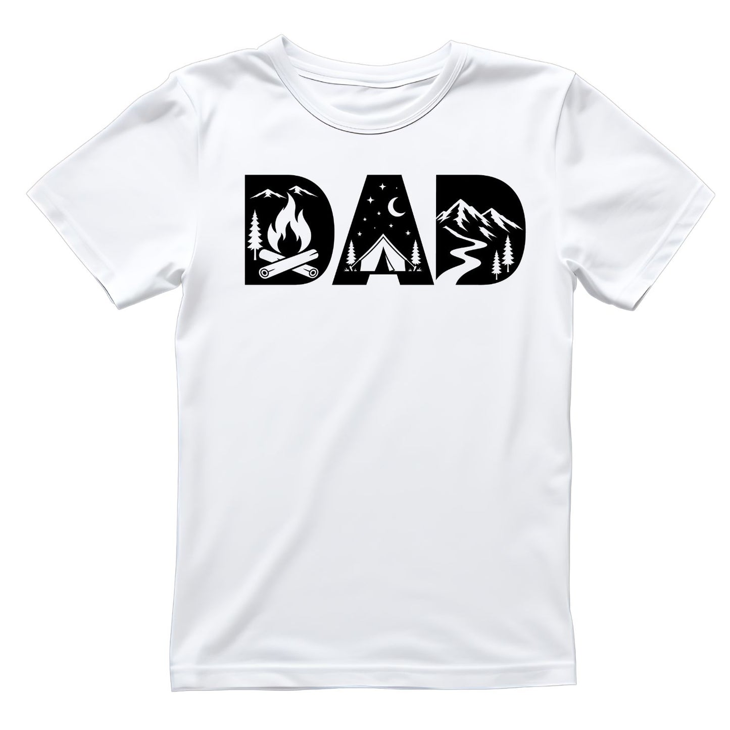 Dad Logo Style Camping Fire T-shirt | Graphic Tee | Printed Shirt | Father’s Day | Birthday