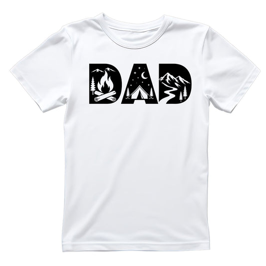 Dad Logo Style Camping Fire T-shirt | Graphic Tee | Printed Shirt | Father’s Day | Birthday