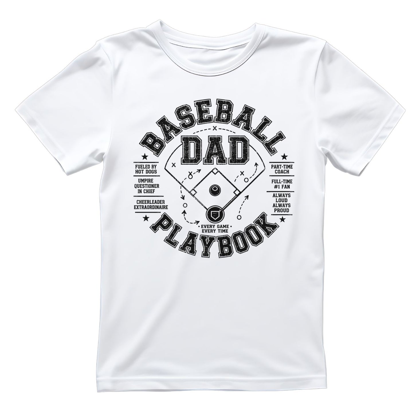 Baseball Dad Playbook T-shirt | Sports Graphic Tee | Printed Shirt | Father’s Day | Birthday