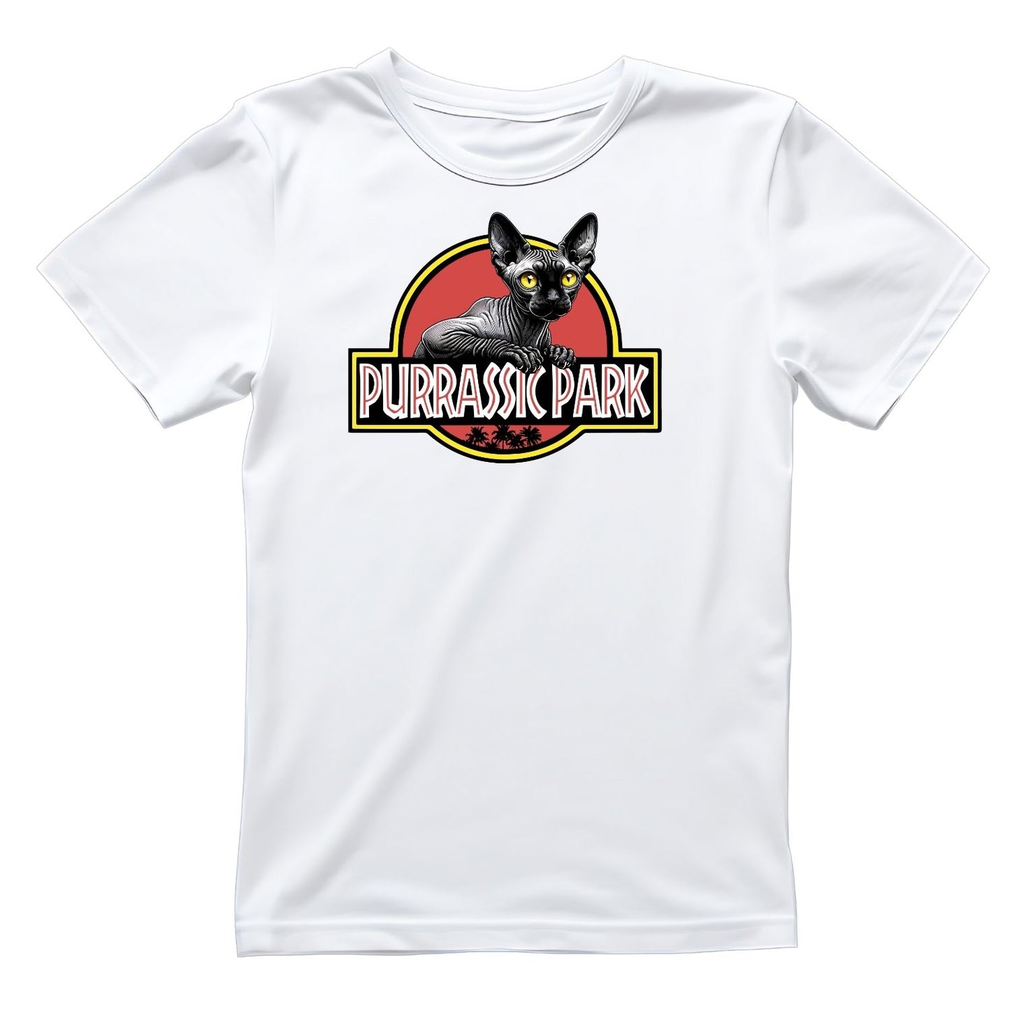 Purrasic Park Sphynx Cat T-Shirt| Cat Kitty Kitten |