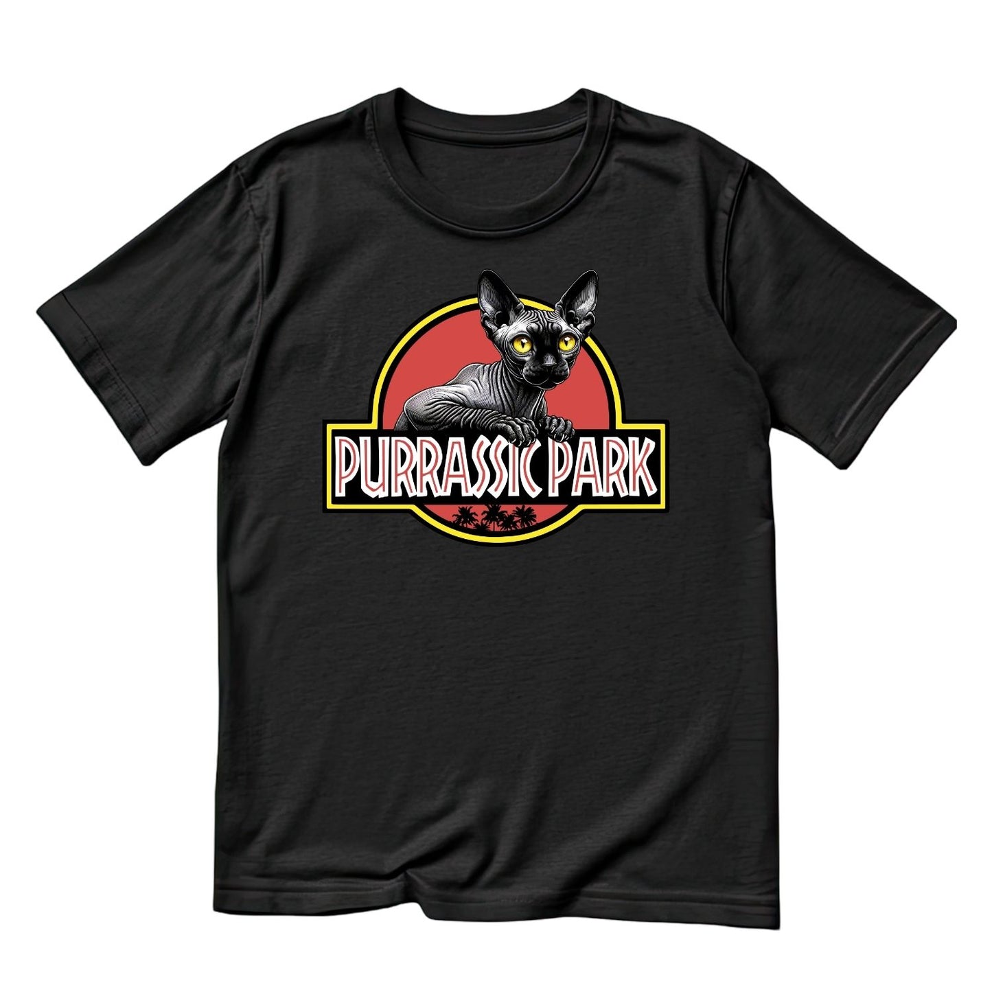 Purrasic Park Sphynx Cat T-Shirt| Cat Kitty Kitten |