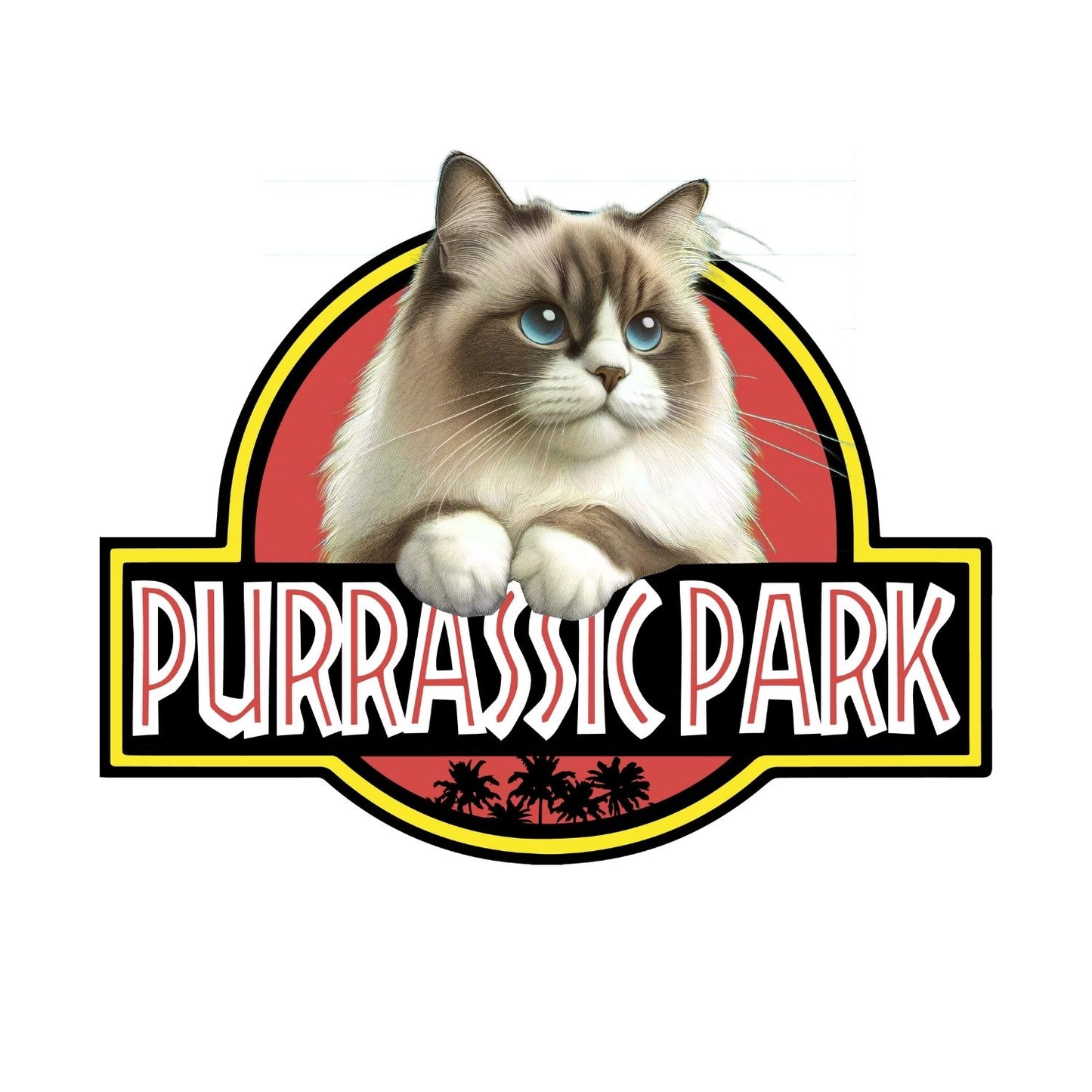Purrasic Park Ragdoll Cat T-Shirt| Cat Kitty Kitten |